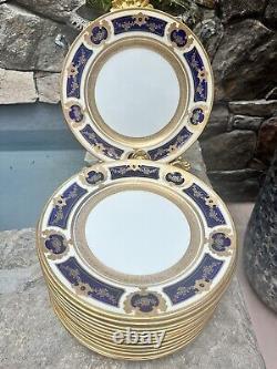 Rare 15 Peaces Lenox Tiffany & Co Royal Blue Gold Dinner Plates