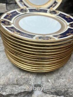 Rare 15 Peaces Lenox Tiffany & Co Royal Blue Gold Dinner Plates