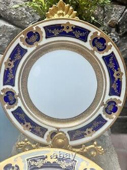 Rare 15 Peaces Lenox Tiffany & Co Royal Blue Gold Dinner Plates