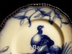 Rare Antique Doulton Flow Blue Thanksgiving Turkey Dinner Plate Burslem 1902