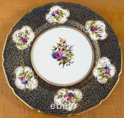 Rare Antique ROYAL DOULTON Cobalt Blue and Floral Cabinet Service Plate 10 3/4