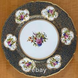 Rare Antique ROYAL DOULTON Cobalt Blue and Floral Cabinet Service Plate 10 3/4