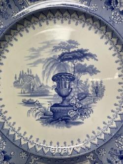Rare Antique Set Of 8 Canova Pattern Blue Transferware Dinner Plates, T Mayer