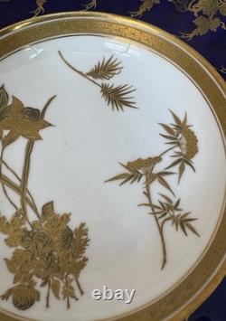 Rare Antique Spode Copeland Cobalt Blue Gilt Gold Encrusted Dinner Plate Bowl