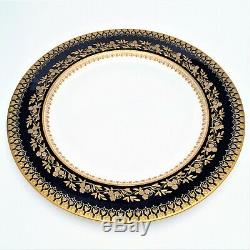 Rare Brownfield's China for Tiffany & Co. Cobalt & Gold Encrusted Dinner Plate