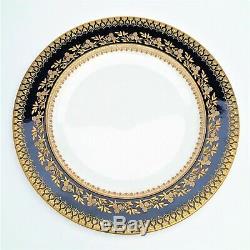 Rare Brownfield's China for Tiffany & Co. Cobalt & Gold Encrusted Dinner Plate