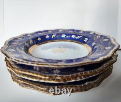 Rare Pattern Georgian Period 5 Soup Plates Bone China Coalport England 1805-1835