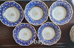 Rare Pattern Georgian Period 5 Soup Plates Bone China Coalport England 1805-1835