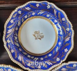 Rare Pattern Georgian Period 5 Soup Plates Bone China Coalport England 1805-1835