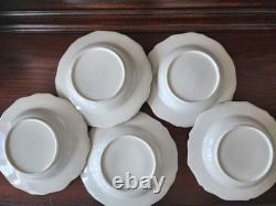 Rare Pattern Georgian Period 5 Soup Plates Bone China Coalport England 1805-1835