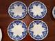 Rare Set of 4 Georgia Johnson Bros. England Flow Blue Dinner Plates 10