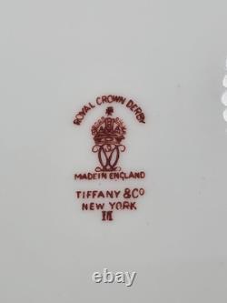 Rare Set of 4 Royal Crown Derby Tiffany Co. Blue Gold Dinner & Bread Plates A537