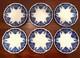 Rare Set of 6 Georgia Johnson Bros. England Flow Blue Dessert/Pie Plates 7