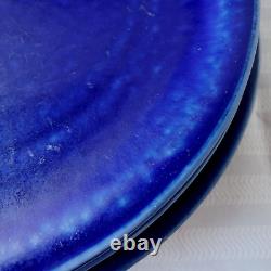 Rare Set of Six Otagiri Japan Cobalt Blue Stoneware Dinner Plates