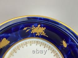 Rare Sevres 1848 Lapis Lazuli blue porcelain plate, signed by Moulder & Gilder