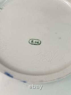 Rare Sevres 1848 Lapis Lazuli blue porcelain plate, signed by Moulder & Gilder