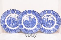 Rare Shenango China OHIO State University Blue Dinner Plates Set of 3