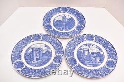 Rare Shenango China OHIO State University Blue Dinner Plates Set of 3