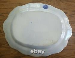 Rare & Stunnning 1900's Ridgways Turkey Flow Blue Platter & Plates