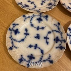 Rare Vintage Flow Blue Plates J&G Meakin Hague 8 Serving Dishes (Set of 4)