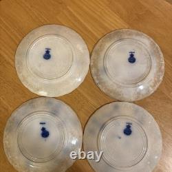 Rare Vintage Flow Blue Plates J&G Meakin Hague 8 Serving Dishes (Set of 4)