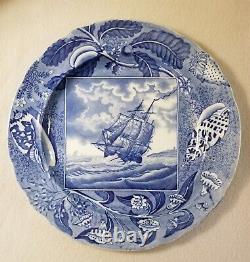 Rare c. 1815 Historical Staffordshire Shipping Series Pearlware Plate Frigate 1