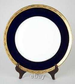 Raynaud Conde Dinner Plate Cobalt Blue & Gold Handmade Limoges Porcelain France