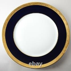 Raynaud Conde Dinner Plate Cobalt Blue & Gold Handmade Limoges Porcelain France