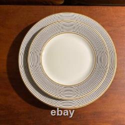 Raynaud Limoges Mille Raies Dinner Plate set of 4 Navy Blue 19cm/24cm From JP