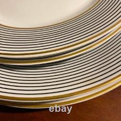 Raynaud Limoges Mille Raies Dinner Plate set of 4 Navy Blue 19cm/24cm From JP