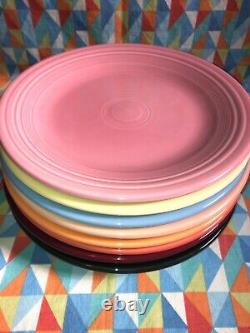 Retired Colors Fiesta 8 Dinner Plates Set 10.5 Fiestaware Free Shipping