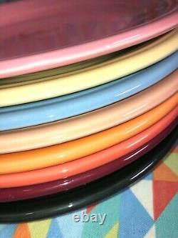 Retired Colors Fiesta 8 Dinner Plates Set 10.5 Fiestaware Free Shipping