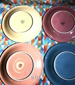 Retired Colors Fiesta 8 Dinner Plates Set 10.5 Fiestaware Free Shipping