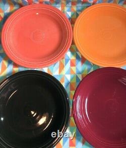 Retired Colors Fiesta 8 Dinner Plates Set 10.5 Fiestaware Free Shipping