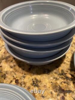 Retired Fiestaware Periwinkle Blue Fiesta Dinner Plate Saucer Bowls, Mugg 19pc