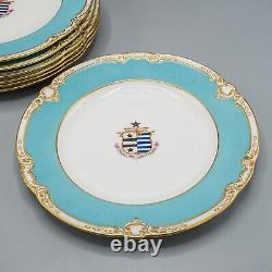 Reverend Charles Doughty Theberton Hall Armorial Dinner Plates Set of 7 Antique