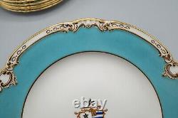 Reverend Charles Doughty Theberton Hall Armorial Dinner Plates Set of 7 Antique