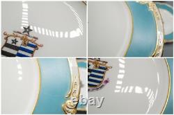 Reverend Charles Doughty Theberton Hall Armorial Dinner Plates Set of 7 Antique