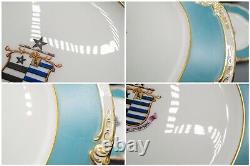 Reverend Charles Doughty Theberton Hall Armorial Dinner Plates Set of 7 Antique