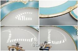 Reverend Charles Doughty Theberton Hall Armorial Dinner Plates Set of 7 Antique