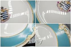 Reverend Charles Doughty Theberton Hall Armorial Dinner Plates Set of 7 Antique