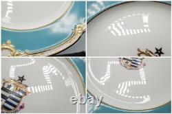 Reverend Charles Doughty Theberton Hall Armorial Dinner Plates Set of 7 Antique