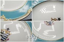 Reverend Charles Doughty Theberton Hall Armorial Dinner Plates Set of 7 Antique