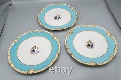 Reverend Charles Doughty Theberton Hall Armorial Dinner Plates Set of 7 Antique