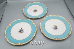 Reverend Charles Doughty Theberton Hall Armorial Dinner Plates Set of 7 Antique