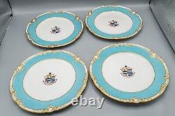 Reverend Charles Doughty Theberton Hall Armorial Dinner Plates Set of 7 Antique