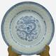 Rice Eyes Blue & White 10 Dragon Serving Dinner Plate Lot Set Of 4 Made China
