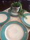 Richard Ginori Contessa Indaco Aqua (4)and Brown(4) Dinner Plates 10 3/8