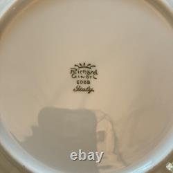 Richard Ginori Ercolano Blue Porcelain Plates 11.25 & 6 Italy Gold Trim Set