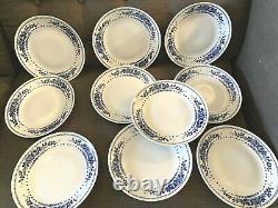 Richard Ginori Italy 10 Savona Blue White Dinner Plates Set 10 RARE CLEAN WOW